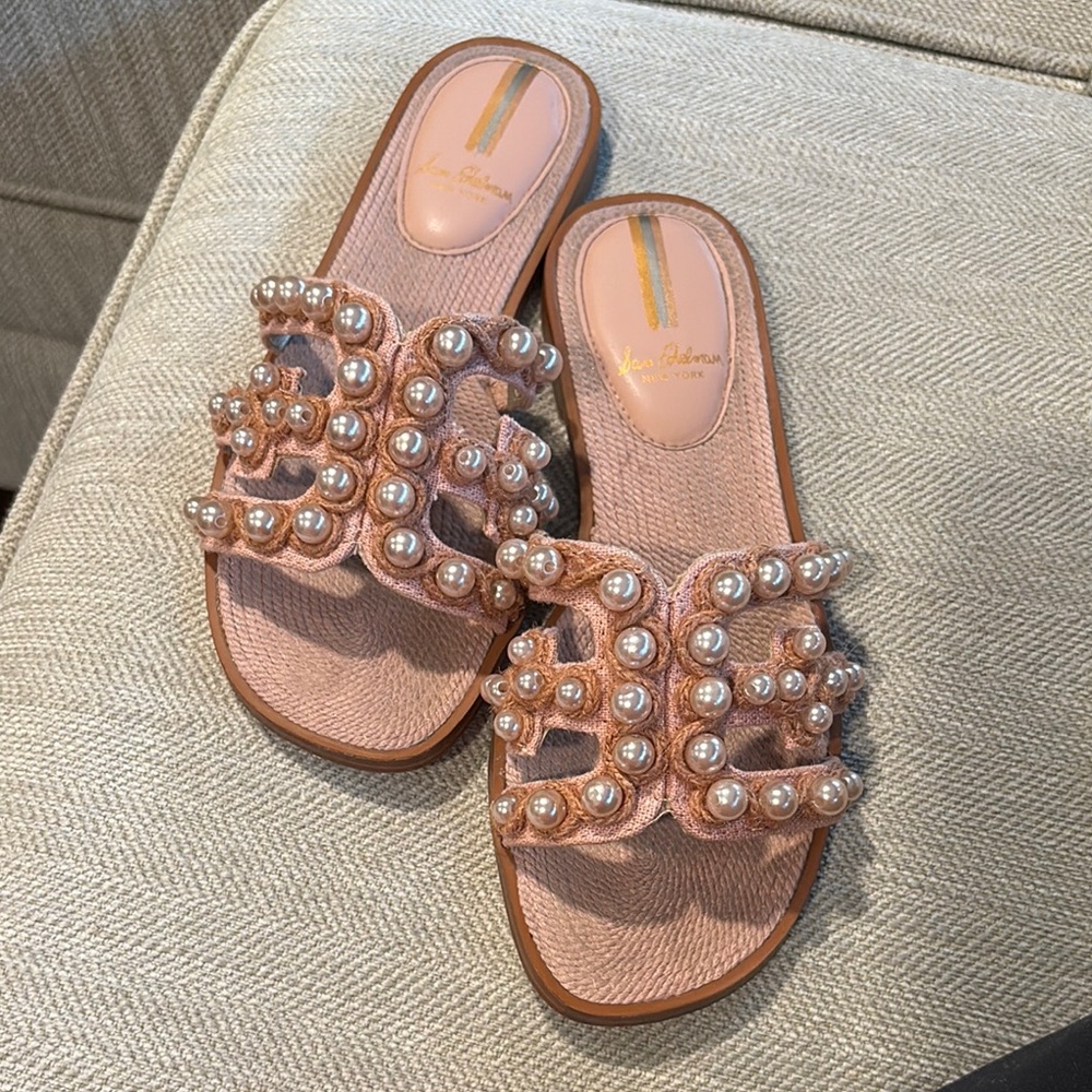 Sam Edelman Bay Rose Linen/Pearl Sandals